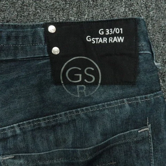G Star Raw Jeans Mens 36x32 Blue 3301 Elwood 5 Pocket Denim